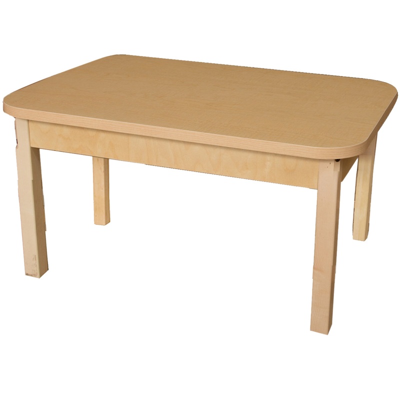 24″ x 48″ Rectangle High Pressure Laminate Table with Hardwood Legs- 16″