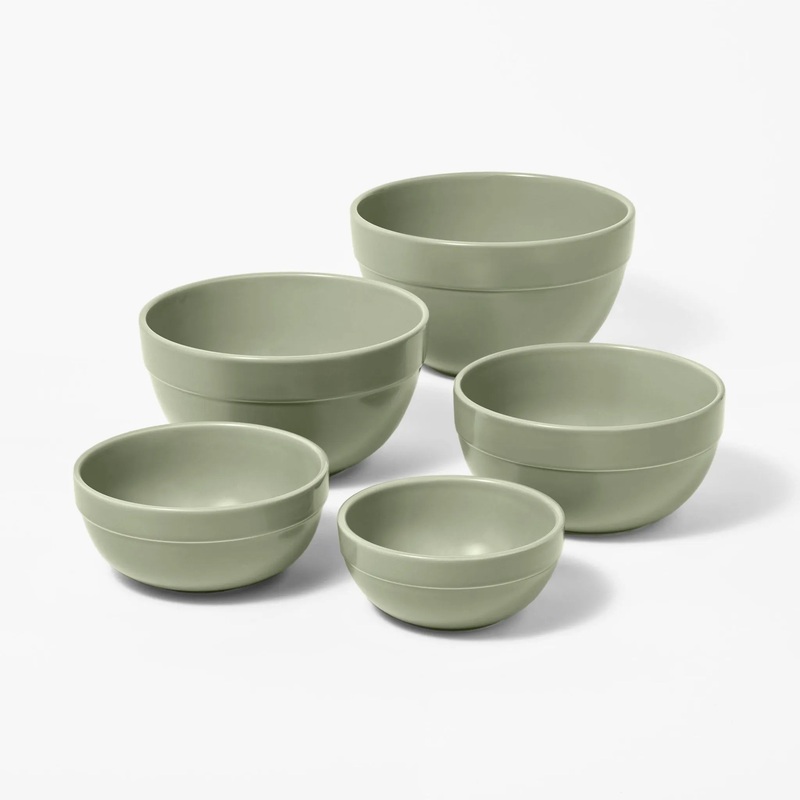 5pc Earthenware Ceramic Mixing Bowl Set (See Description)