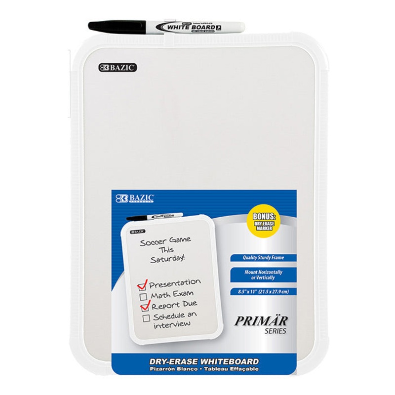 BAZIC 8.5″ X 11″ Dry Erase Board w/ Marker