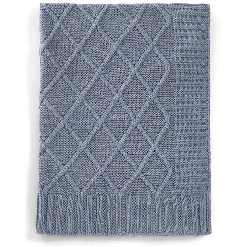 Mamas & Papas Cable Knit Blanket – Denim Blue