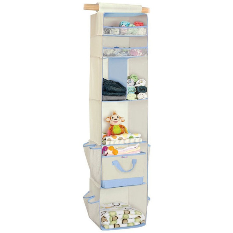 Munchkin 6 Shelf Closet Organizer – White/Blue – 23206