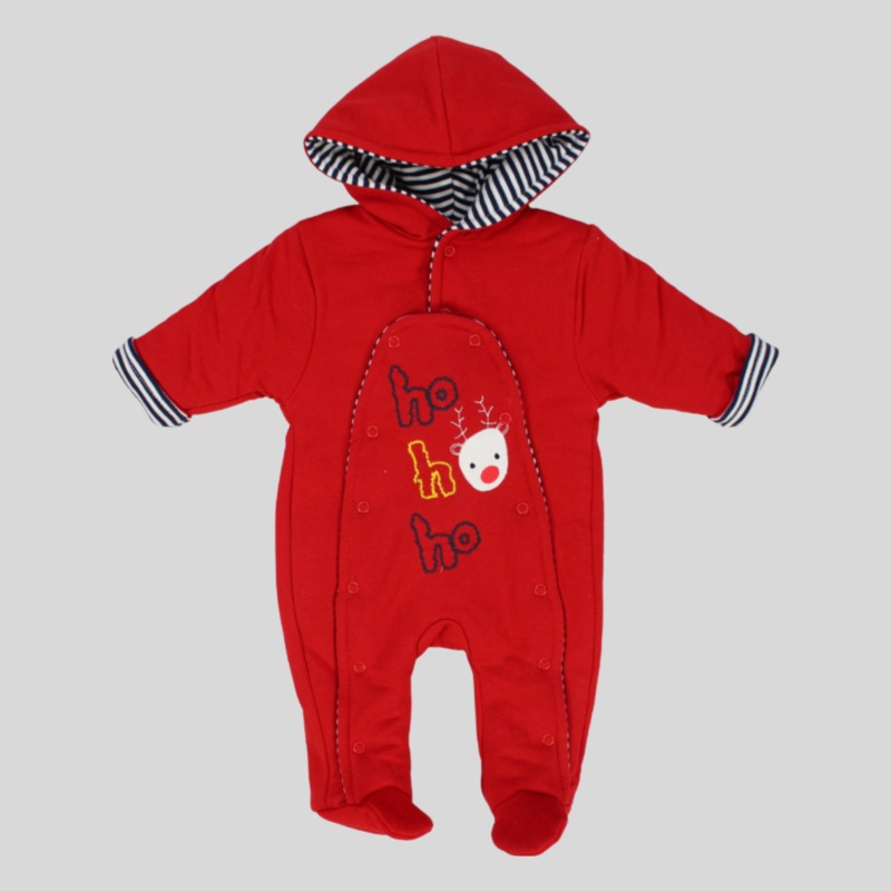 Red Deer Long-Sleeved Baby Footie