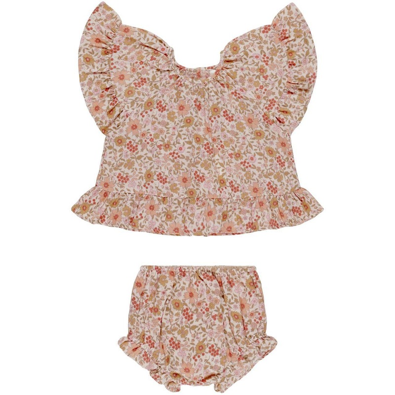 Rylee + Cru Butterfly Top + Bloomer Set || Pink Gardenia