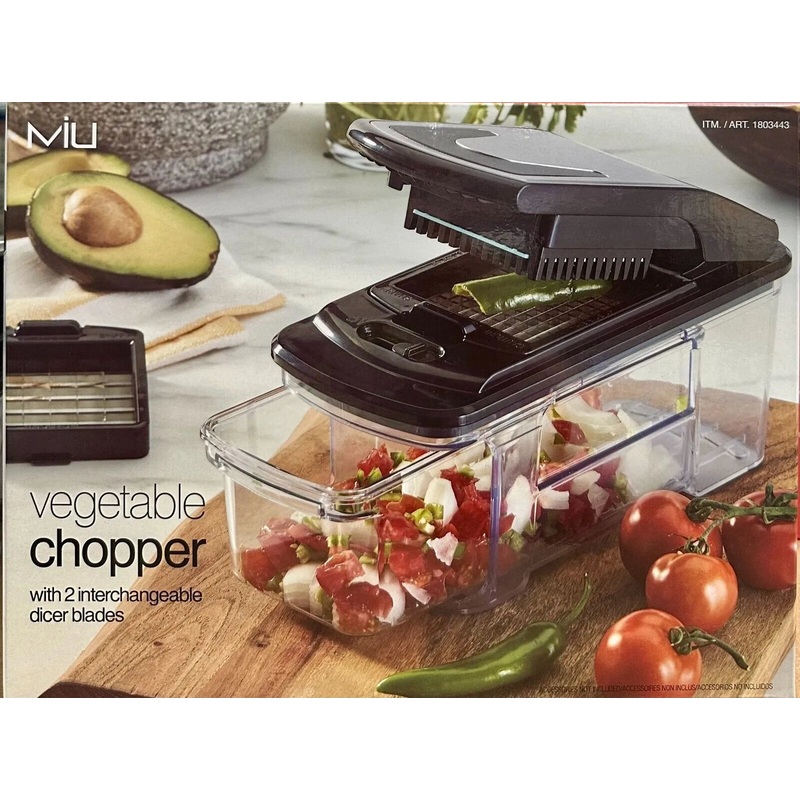 Vegetable Chopper with 2 Interchangeable Dicer Blades