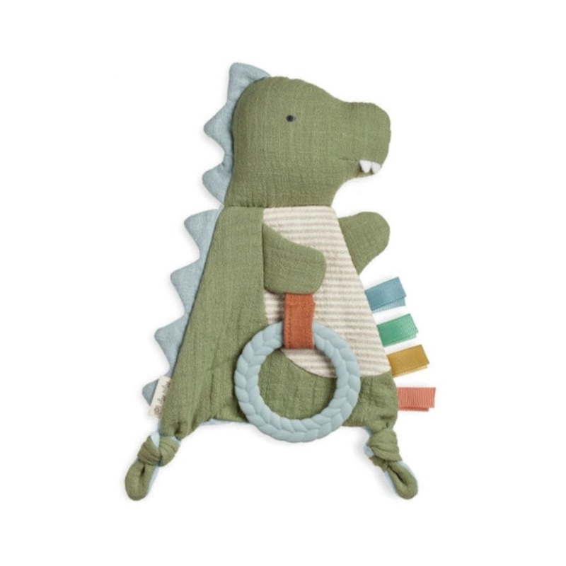 Bitzy Crinkle Dino Sensory Toy With Teether