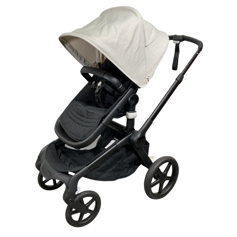 Bugaboo Fox 5 Stroller, 2022, Black Frame, Misty White – Midnight Black