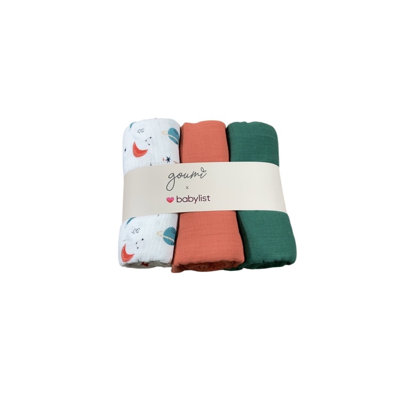 Goumikids Muslin Swaddle Set 3 Pack, Comet