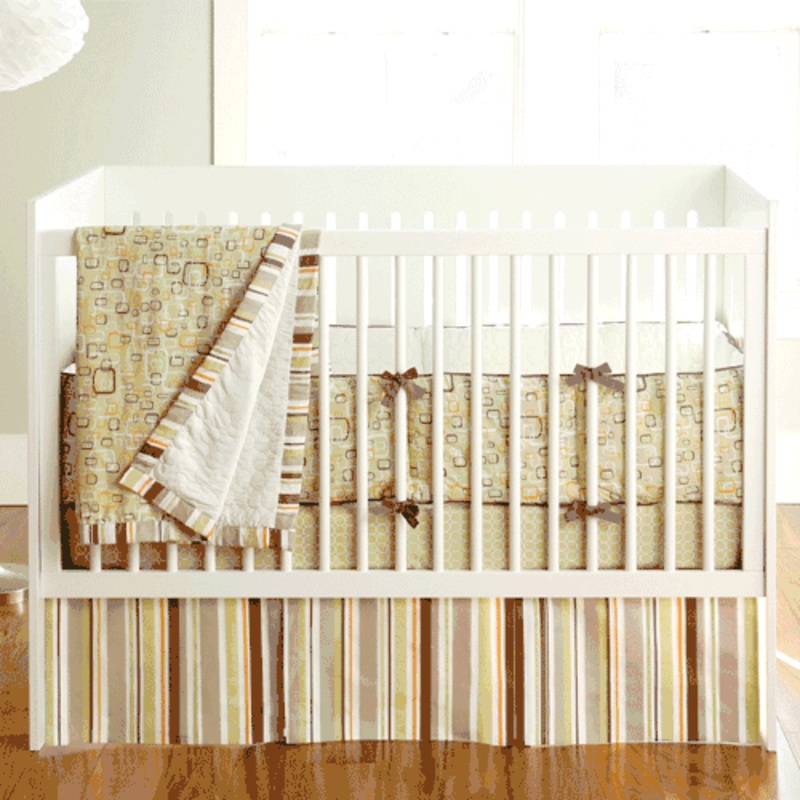 JJ Cole Green Tiles 4-Piece Crib Bedding Set