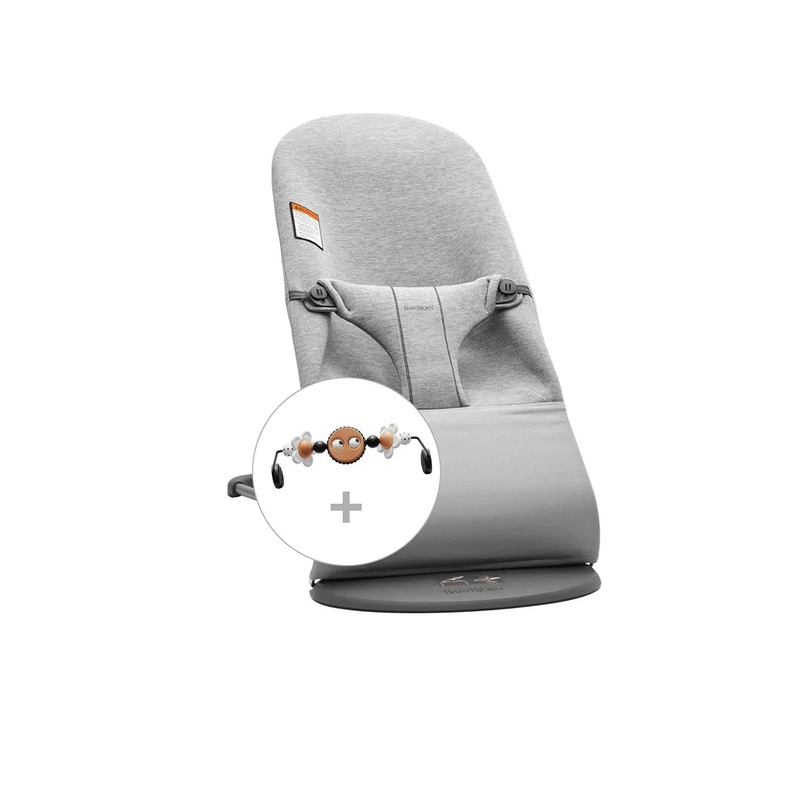 Bouncer Bundle with Toy – Light Grey/Googly Eyes