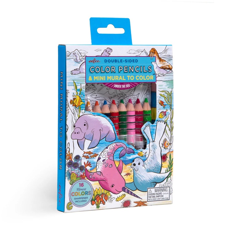 eeBoo Double-Sided Color Pencils & Mini Mural To Color – Under The Sea