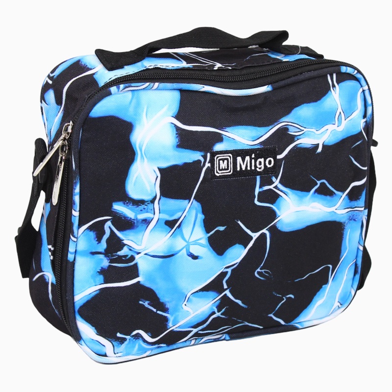 Fabric Lunch Bag – Black & Blue