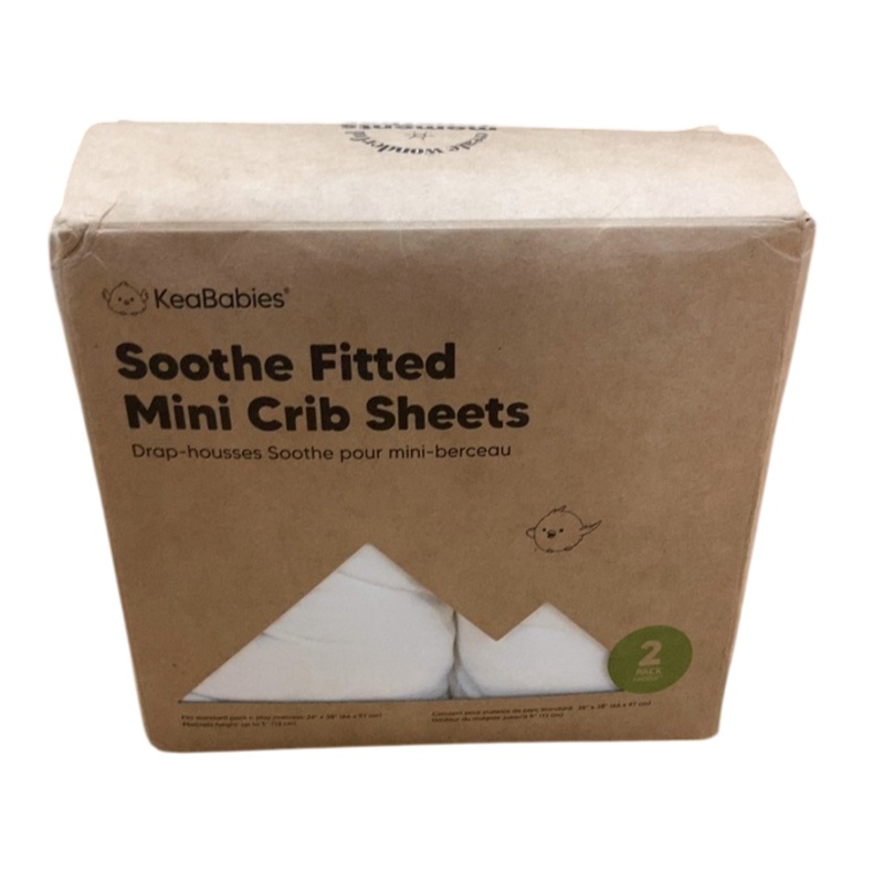 KeaBabies Soothe Fitted Mini Crib Sheets, Soft White