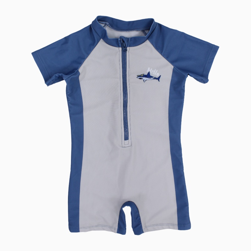 Boys Overall Swimsuit  Grey with Shark Print