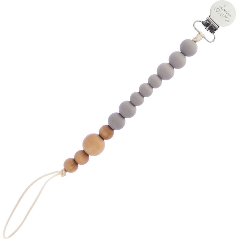 Loulou Lollipop Color Block Silicone Pacifier Clip – Cool Grey