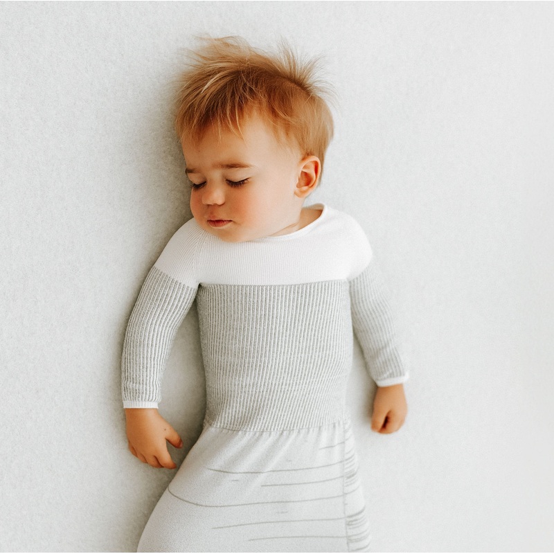 Swaddelini Grey Arms Out Long Sleeve Sleep Sack