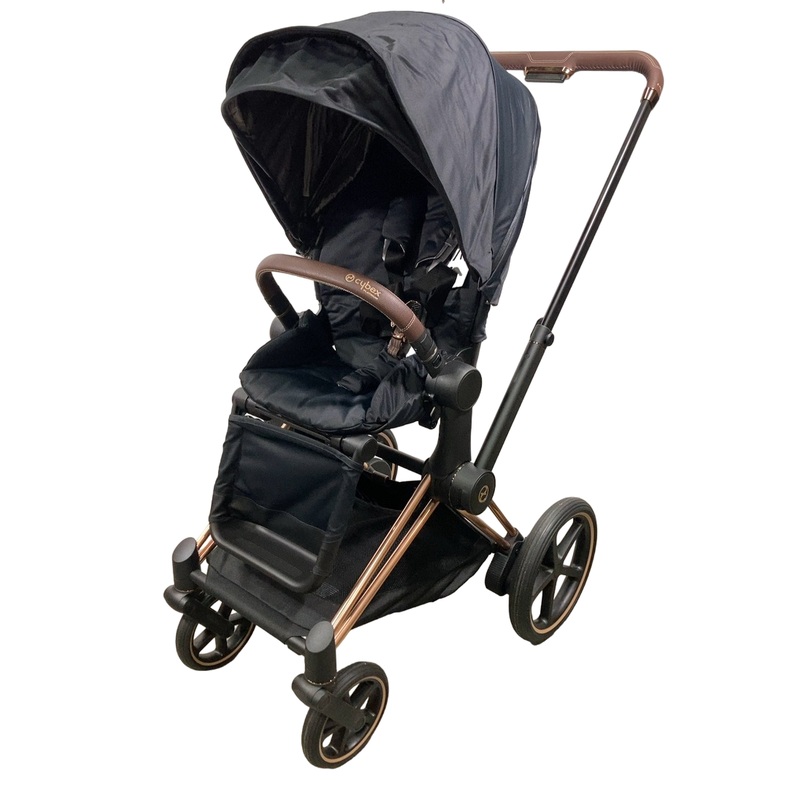 Cybex E-PRIAM Electric Stroller, 2019, Deep Black, Rosegold, Without Battery