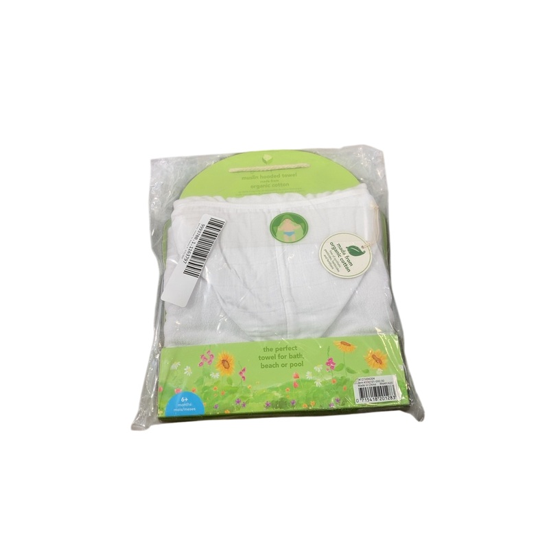 Green Sprouts Muslin Hooded Towel, White