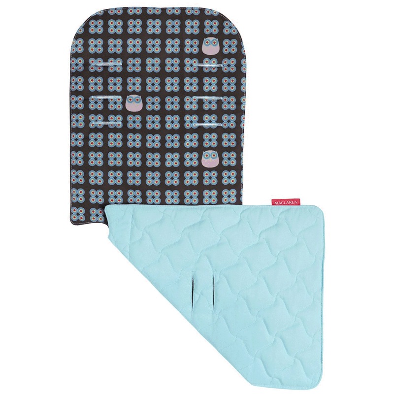 Maclaren Reversible Seat Liner in Hidden Owls Coffee/Blue Radiance