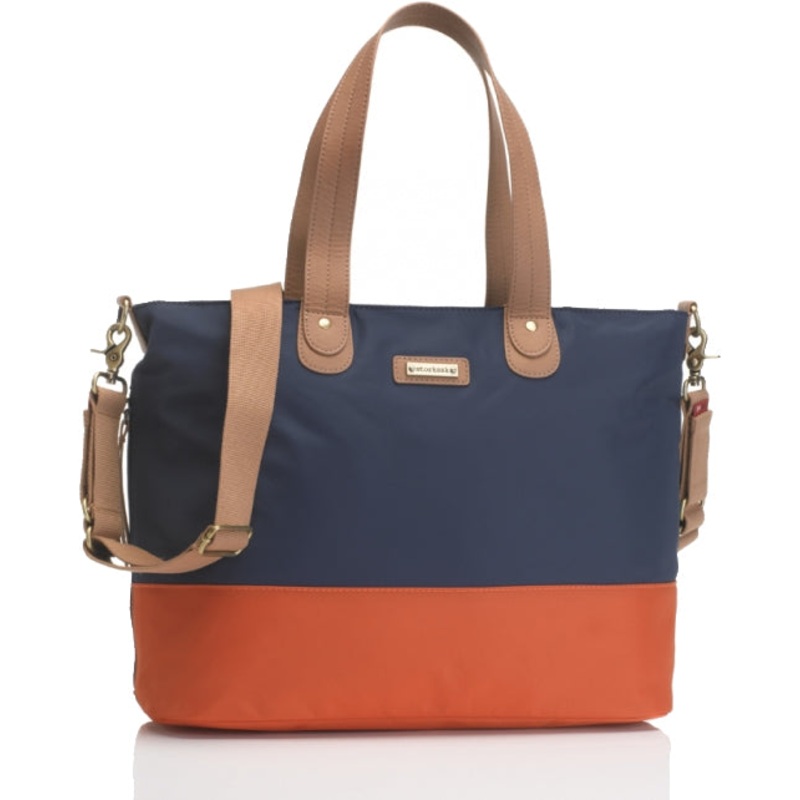Storksak Color Block Tote Diaper Bag – Navy/Orange