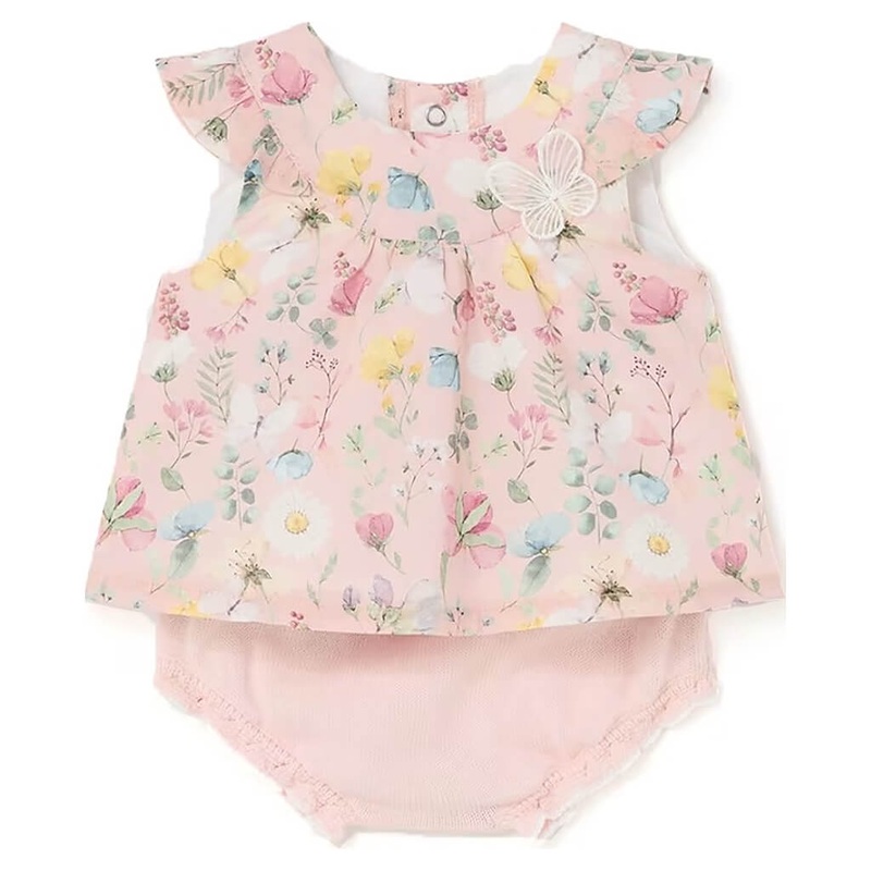 Tricot Short Set Floral Nude
