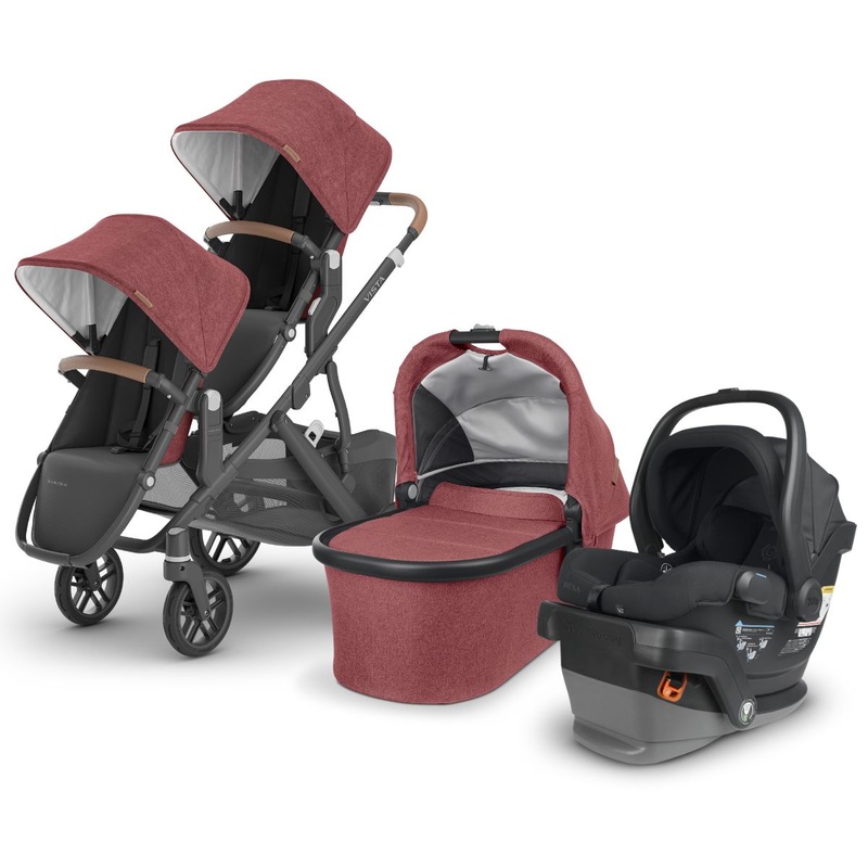 UPPAbaby VISTA V2 Double Stroller + MESA V2 Travel System Bundle with Rumble Seat V2+ – Lucy / Jake