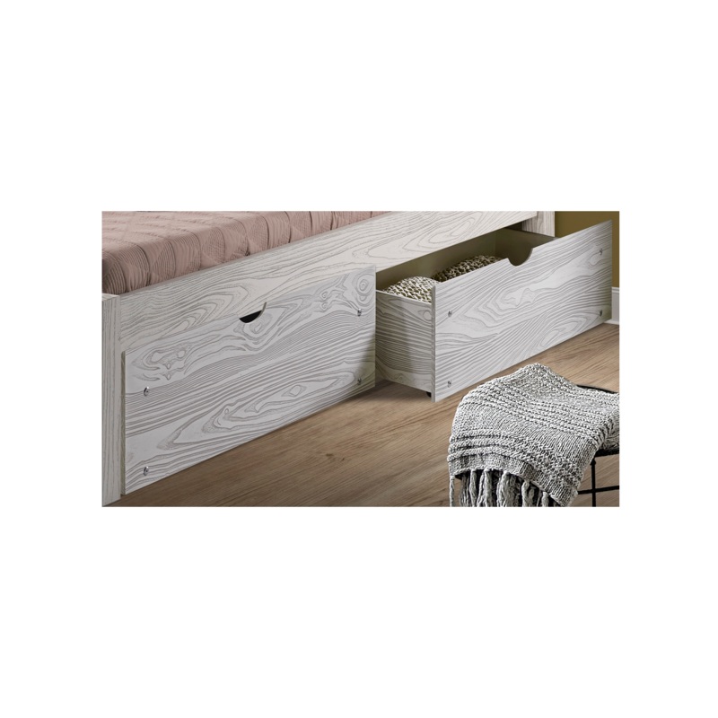 Wood Grain Embossed Underbed Storage Drawers