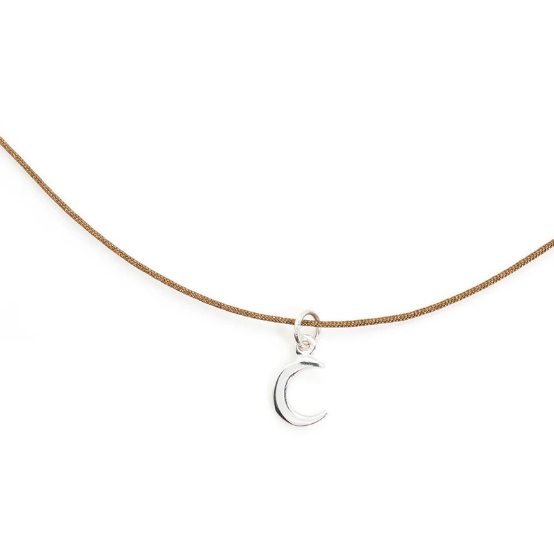 Bronwen Tiny Charm Crescent Moon Necklace