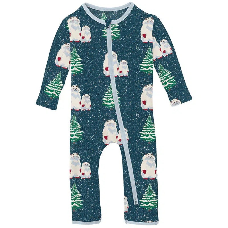 Kickee – Zipper Coverall – Holiday Yeti