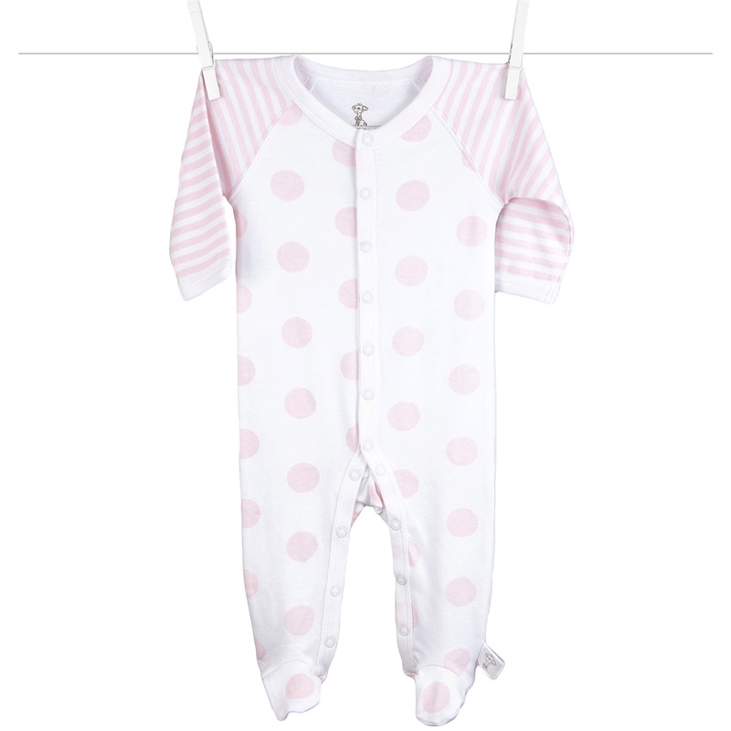 Little Giraffe Lollipop Henley Footie in Pink – 6 to 9 Months