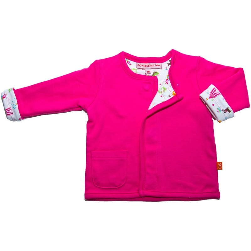 Magnificent Baby Reversible Cardigan – Girl’s Circus / Solid – 3 Months