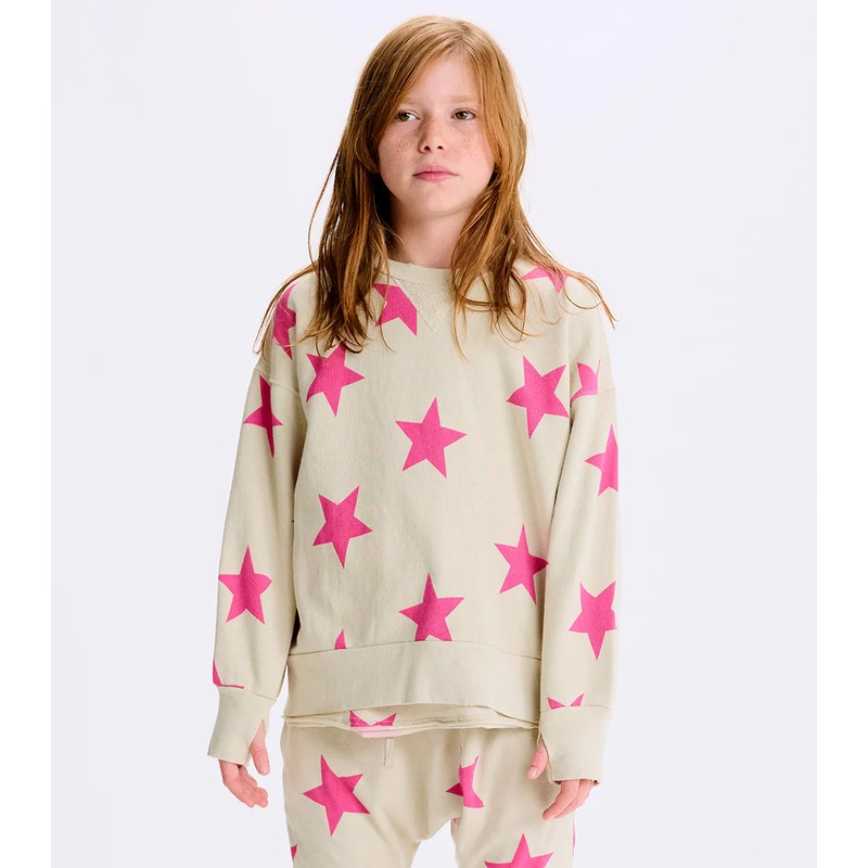 Star Sweatshirt – Smokey Natural/Hot Pink