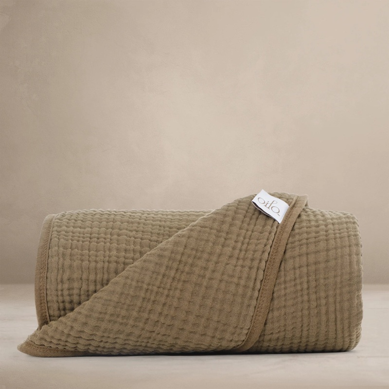 Bark Brown Organic Throw Blanket