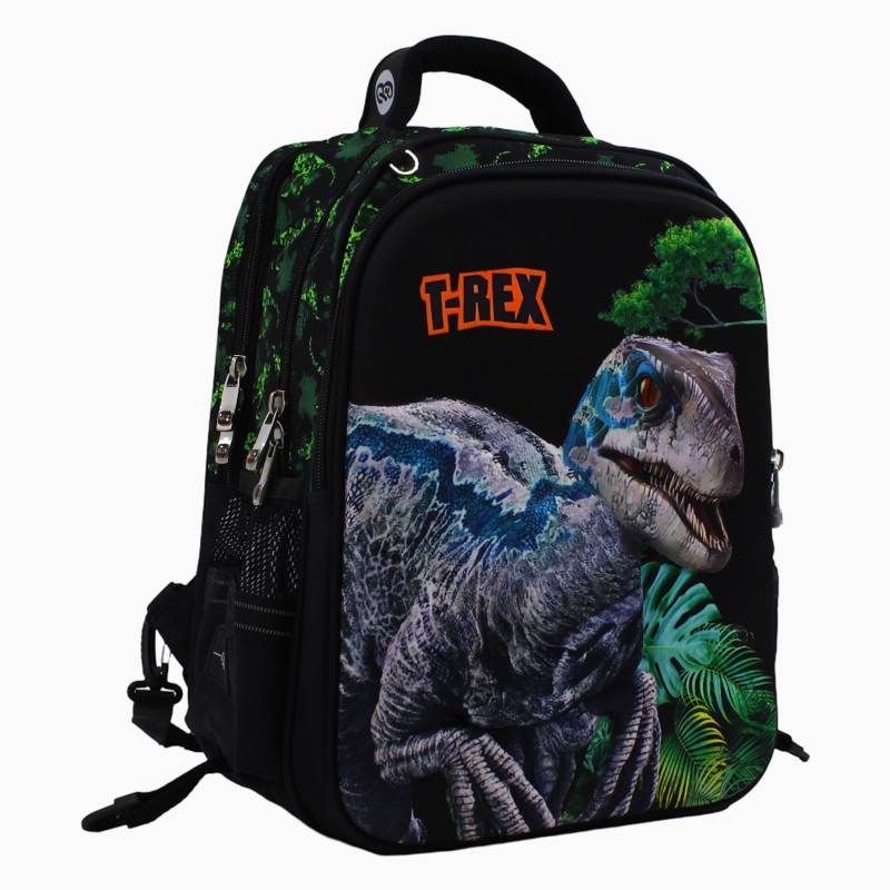 Boys  Backpack Nylon  Black Dinosaur 17 Inches