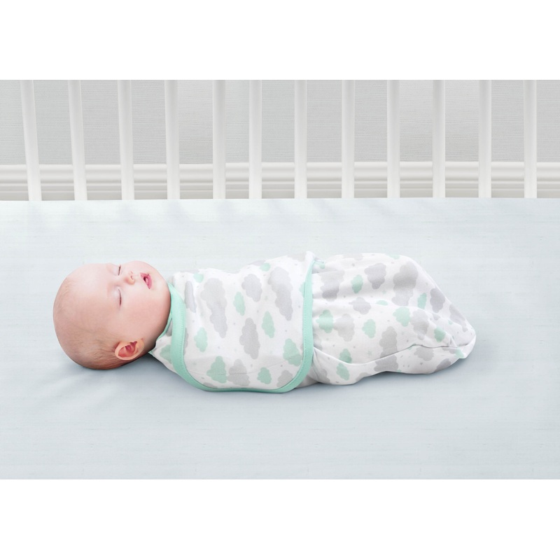 Little Lambs Adjustable Swaddle Wrap – Size Small/Medium, Fits Babies 0-3 Months/7-14 lbs., 4-Pack