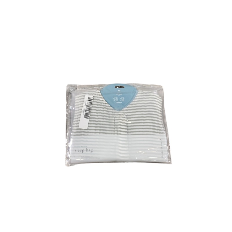 Little Unicorn Cotton Muslin Sleep Bag, Medium, Grey Stripe, Cotton Muslin