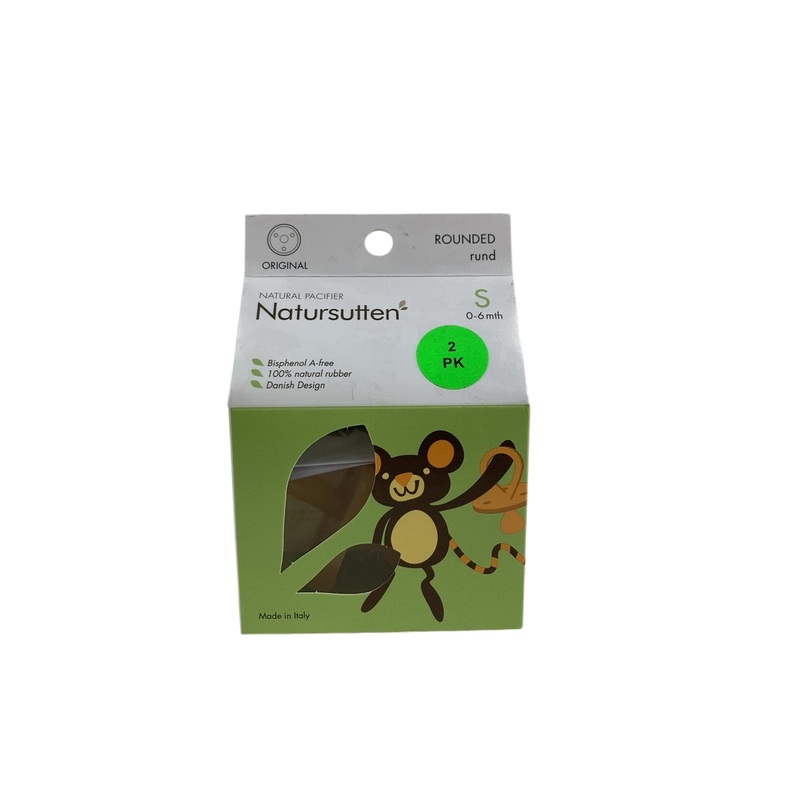 Natursutten Natural Rubber Original Pacifier 2 Pack, Small (0-6mo), Round