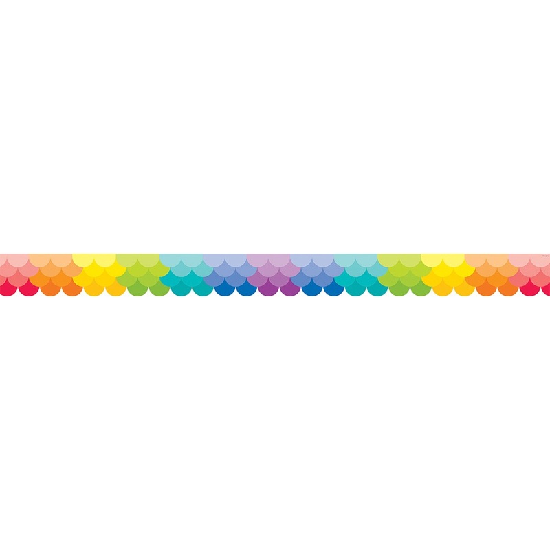 Ombre Rainbow Scallops Border