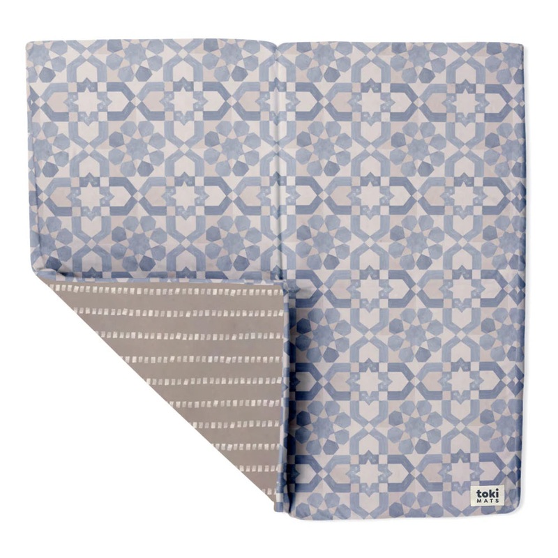 Toki Kids Standard Padded Play Mat 40″ x 40″, Blue Tile