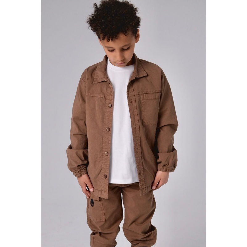 Unisex “Explore the Outdoors” Gabardine Shirt  Brown