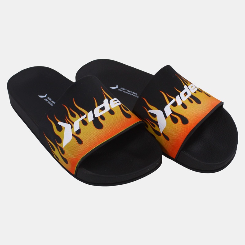 Unisex Rubber Slides – Black/Yellow