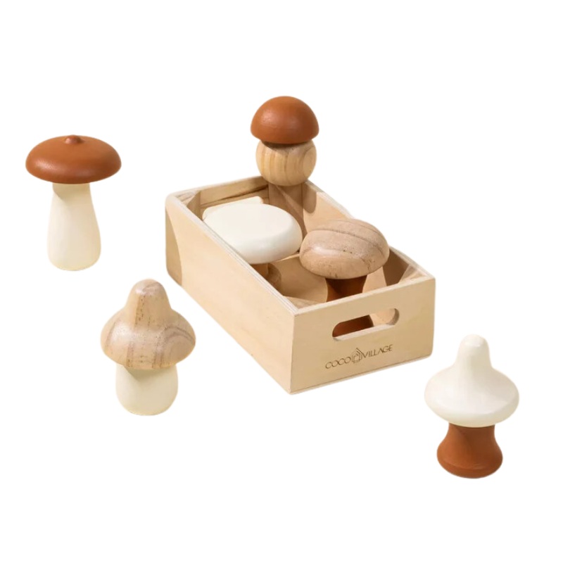 Wooden Mushrooms Playset