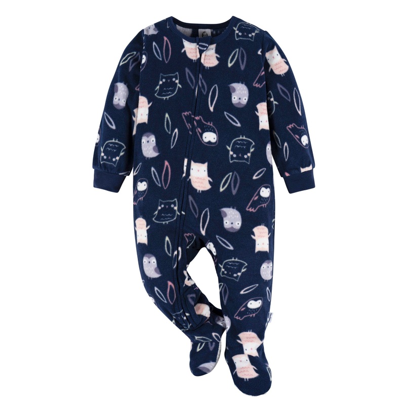 Baby & Toddler Girls Owls Footed Fleece Pajamas