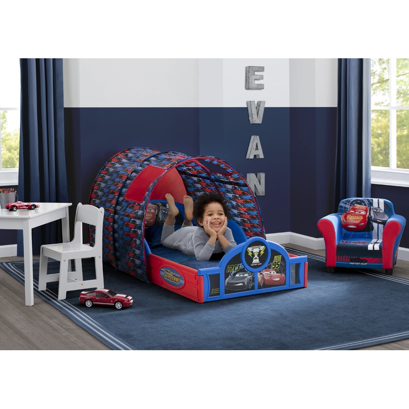 Cars Sleep and Play Toddler Bed with Tent