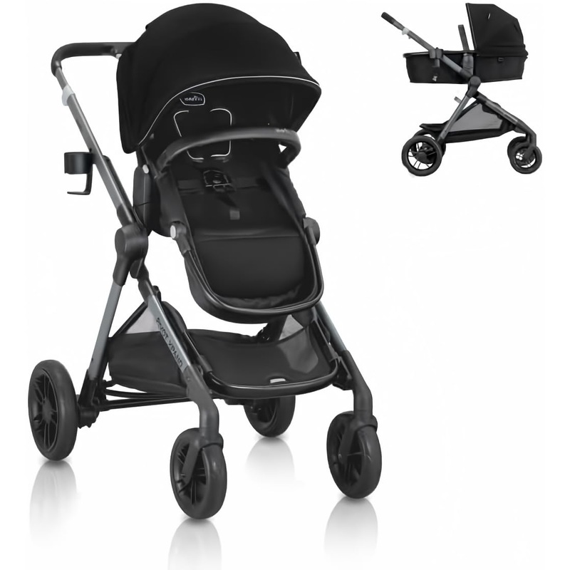 Evenflo Pivot Xpand Modular Travel System Stroller, 2024, Ayrshire Black