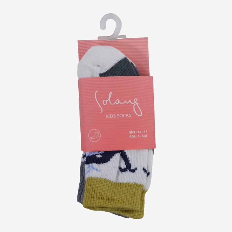Unisex Baby Cotton Socks – Multicolor with Whale Print
