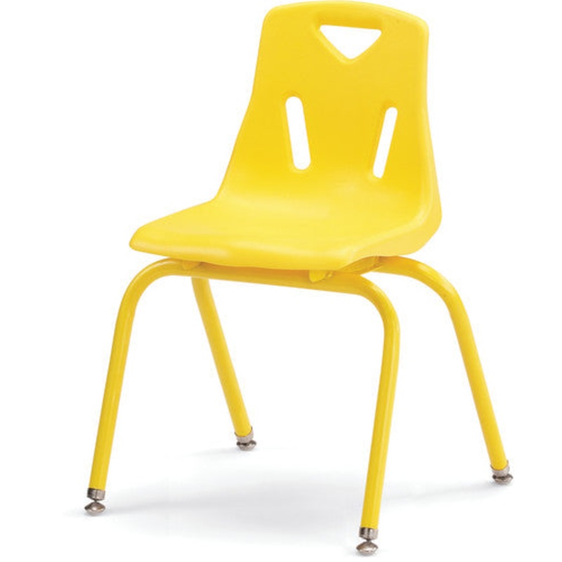 Berries Stacking Chair with Powder-Coated Legs – 16″ Ht – Yellow