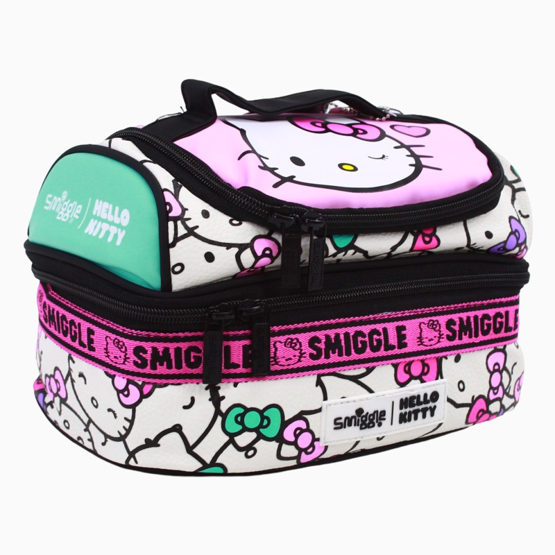 Fabric Lunch Bag – Pink & White with Hello Kitty Design