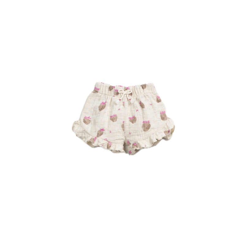 Play Up Organic Ruffle Baby Shorts – Strawberries