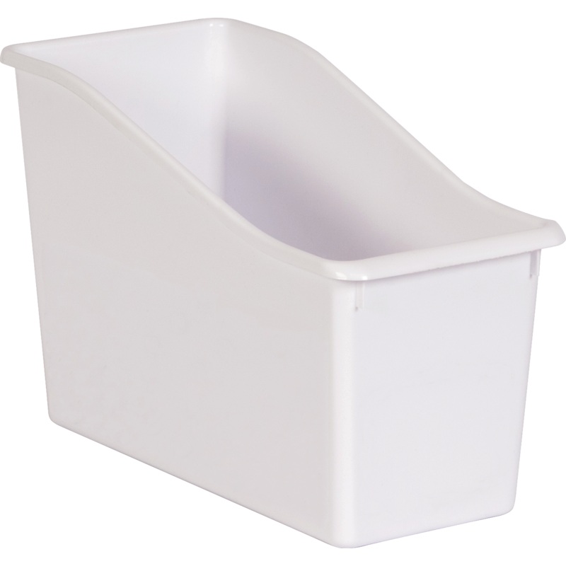 White Plastic Book Bin