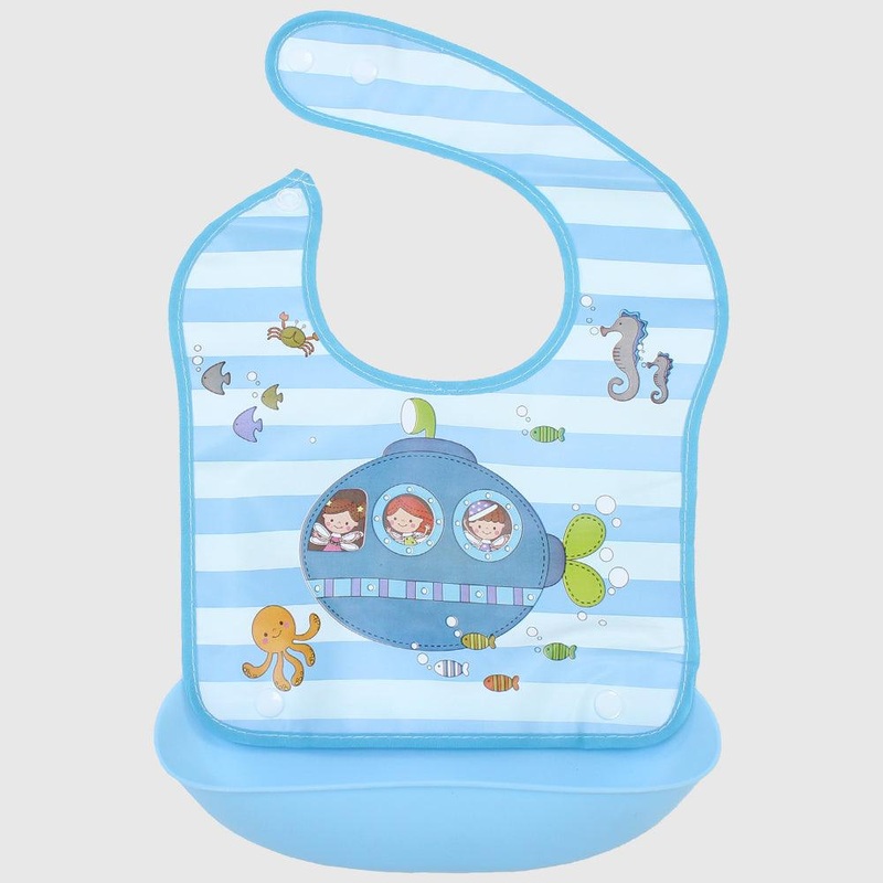 Submarine Bib With Silicone Pocket
